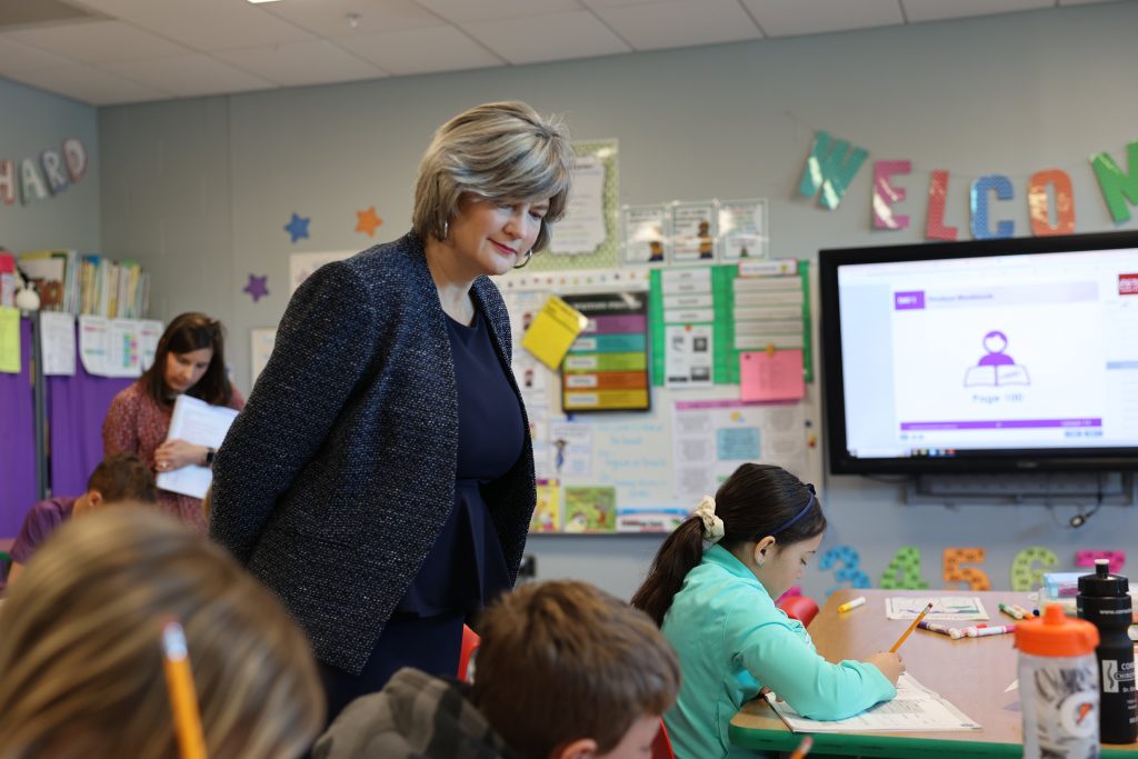 Senator Sturgeon visits a classroom in the Red Clay School District.